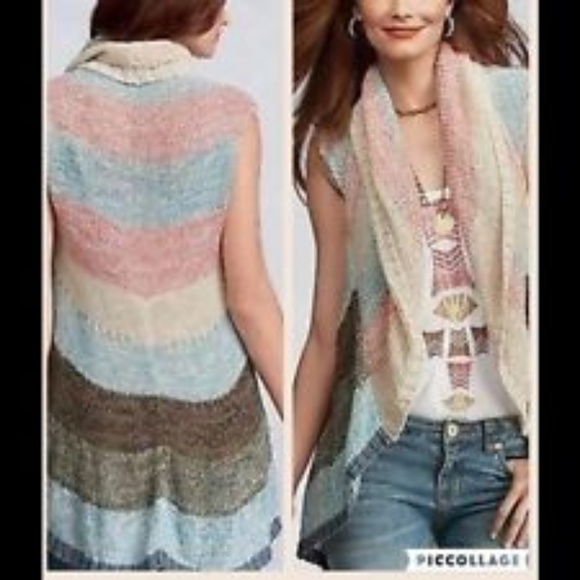 CAbi Sweaters - CABI Line Up knitted circle rainbow stripe vest S